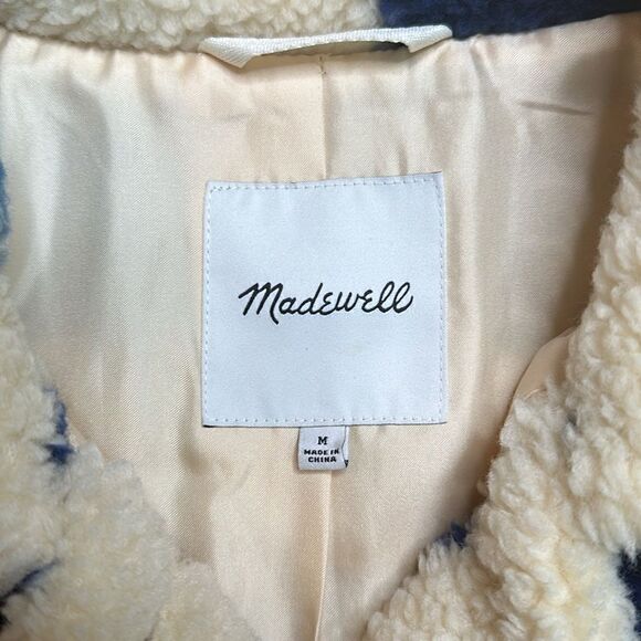 NWOT Madewell (Re)sourced Sherpa Belrose Shirt-Jacket in Checkerboard Medium - Picture 3 of 10